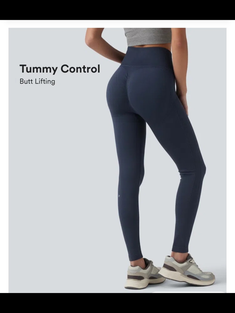 High-Waist Tummy Control Butt-Lifting Leggings - Navy